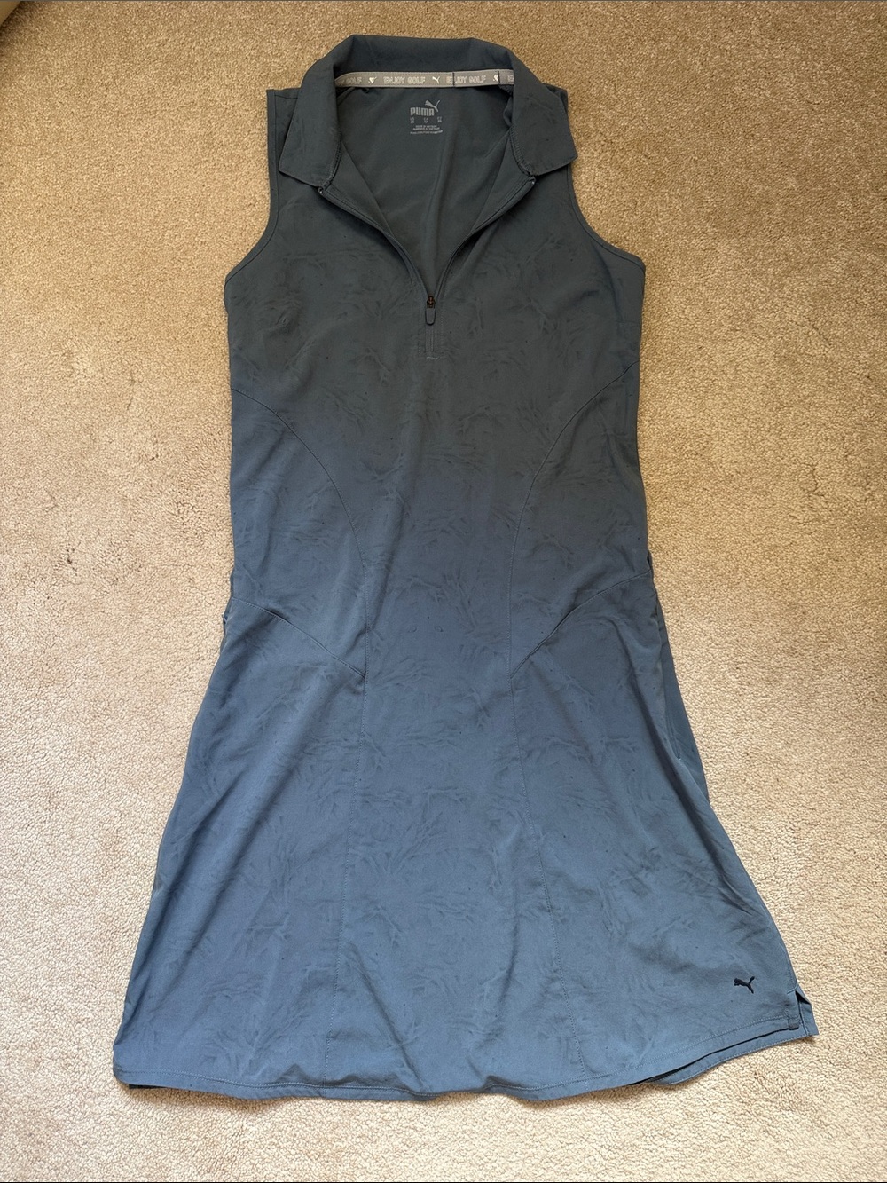 Puma Slate Blue Sleeveless Zip Polo Dress
